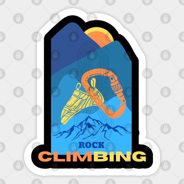 rock climbing retro style Sticker by lmdesignco